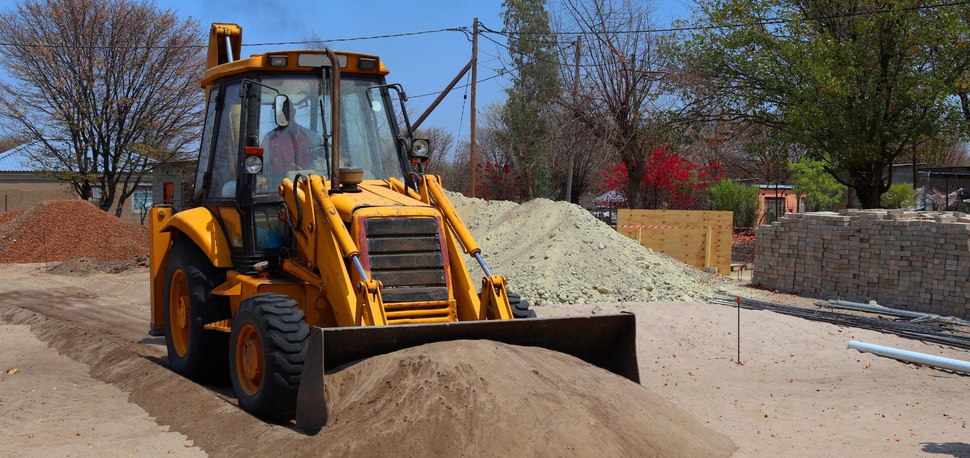 Yellow Loader at Construction Site
